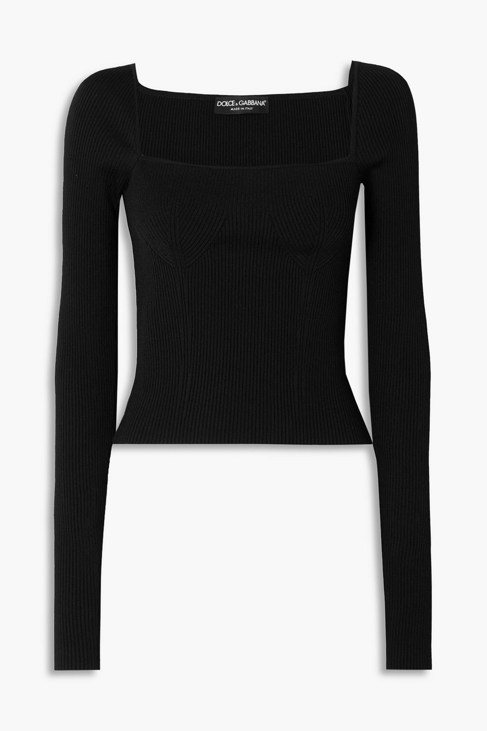 Shop Dolce & Gabbana Ribbed-knit Top In Black