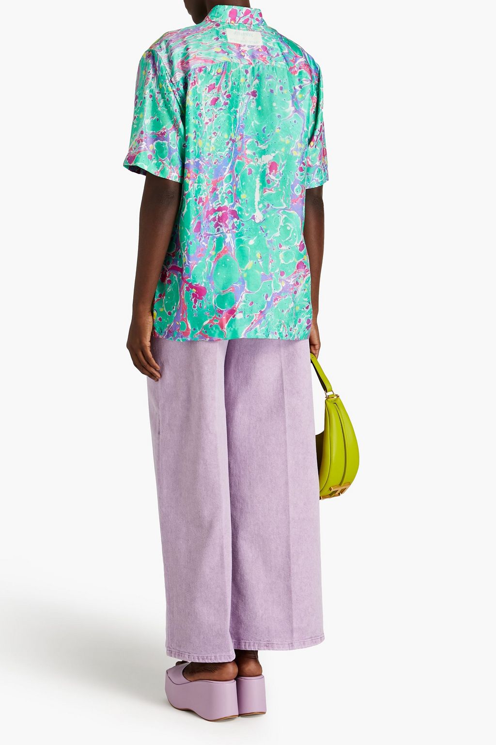 STELLA MCCARTNEY Ricky bedrucktes Hemd aus Seiden-Twill