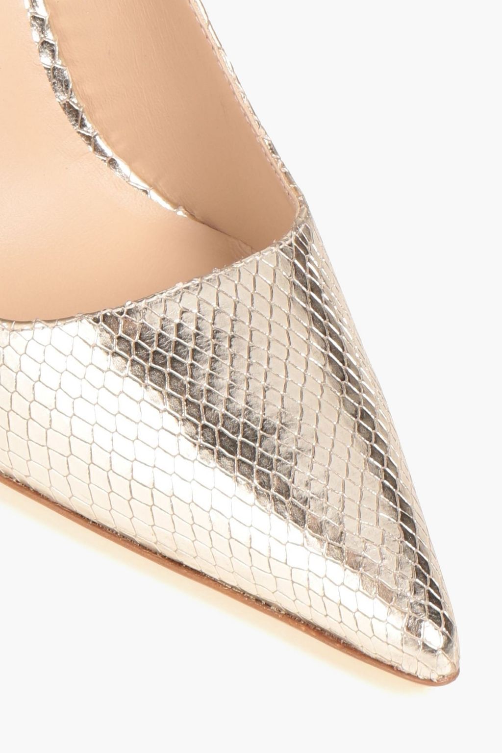 STUART WEITZMAN Stuart 100 metallic snake-effect leather pumps