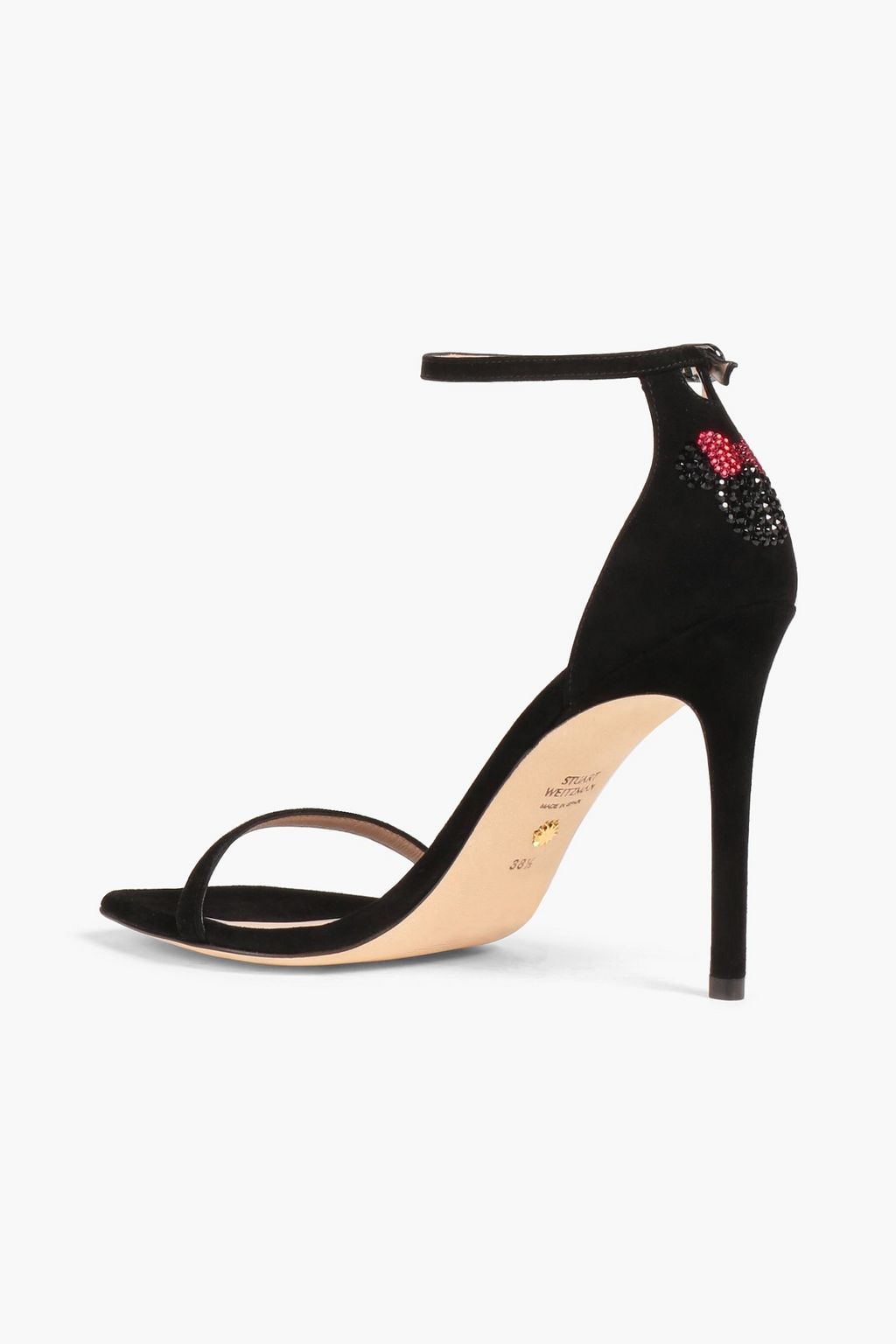 STUART WEITZMAN صندل «+ ديزني» من جلد السويد مزين بالكريستال