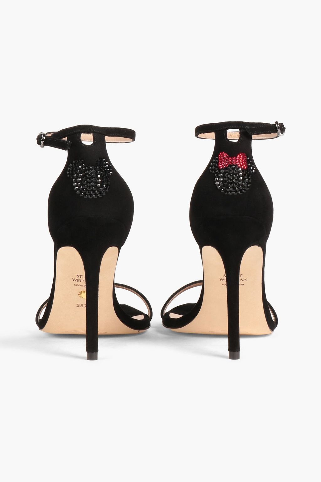 STUART WEITZMAN صندل «+ ديزني» من جلد السويد مزين بالكريستال