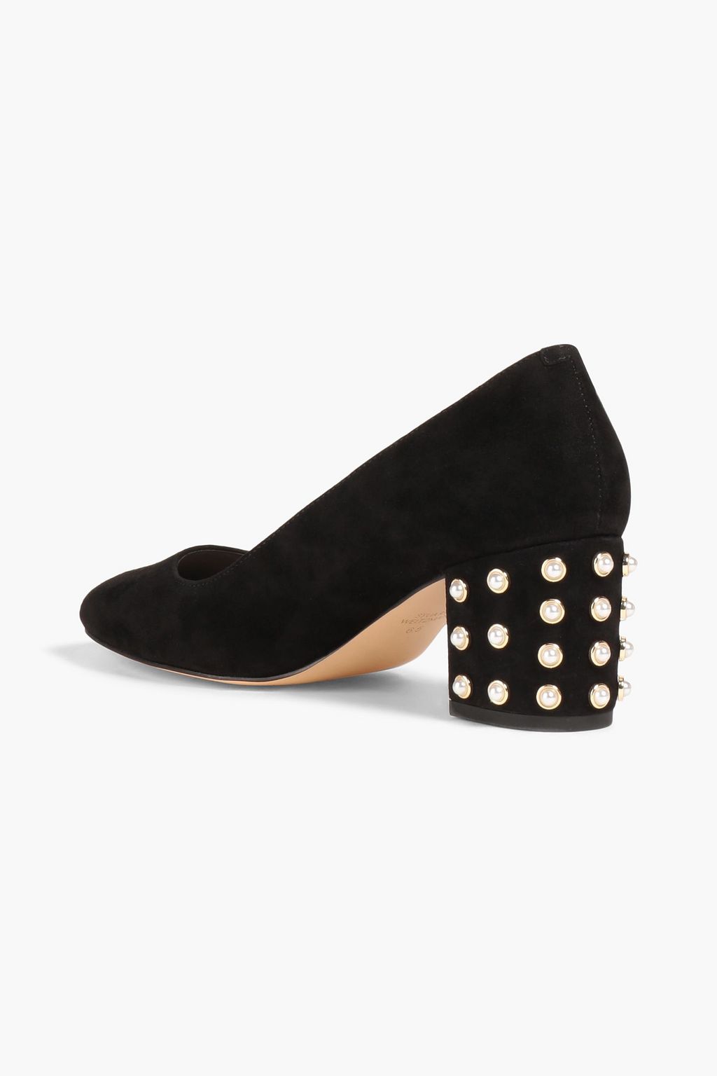 STUART WEITZMAN Faux pearl-embellished suede pumps