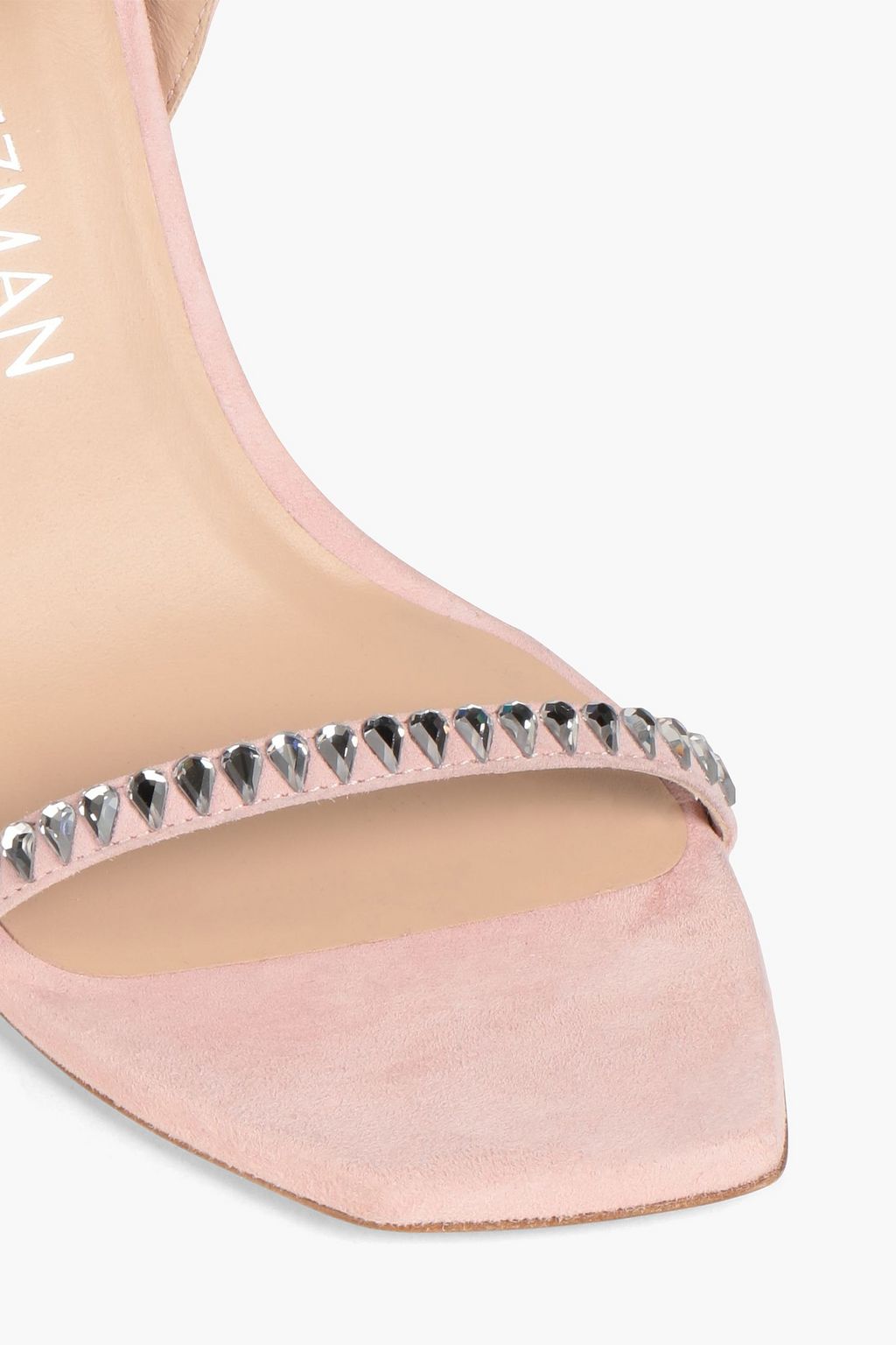 STUART WEITZMAN صندل "جيم كت" مصنوع من جلد السويد بتصميم مزركش وكعب مقاس 100