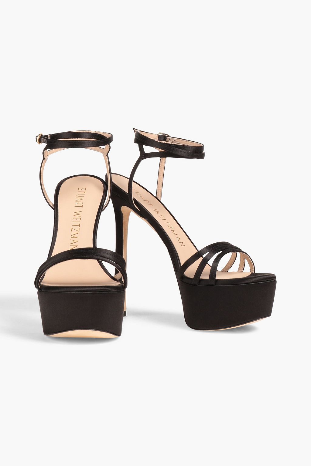 STUART WEITZMAN Soiree 145 satin platform sandals