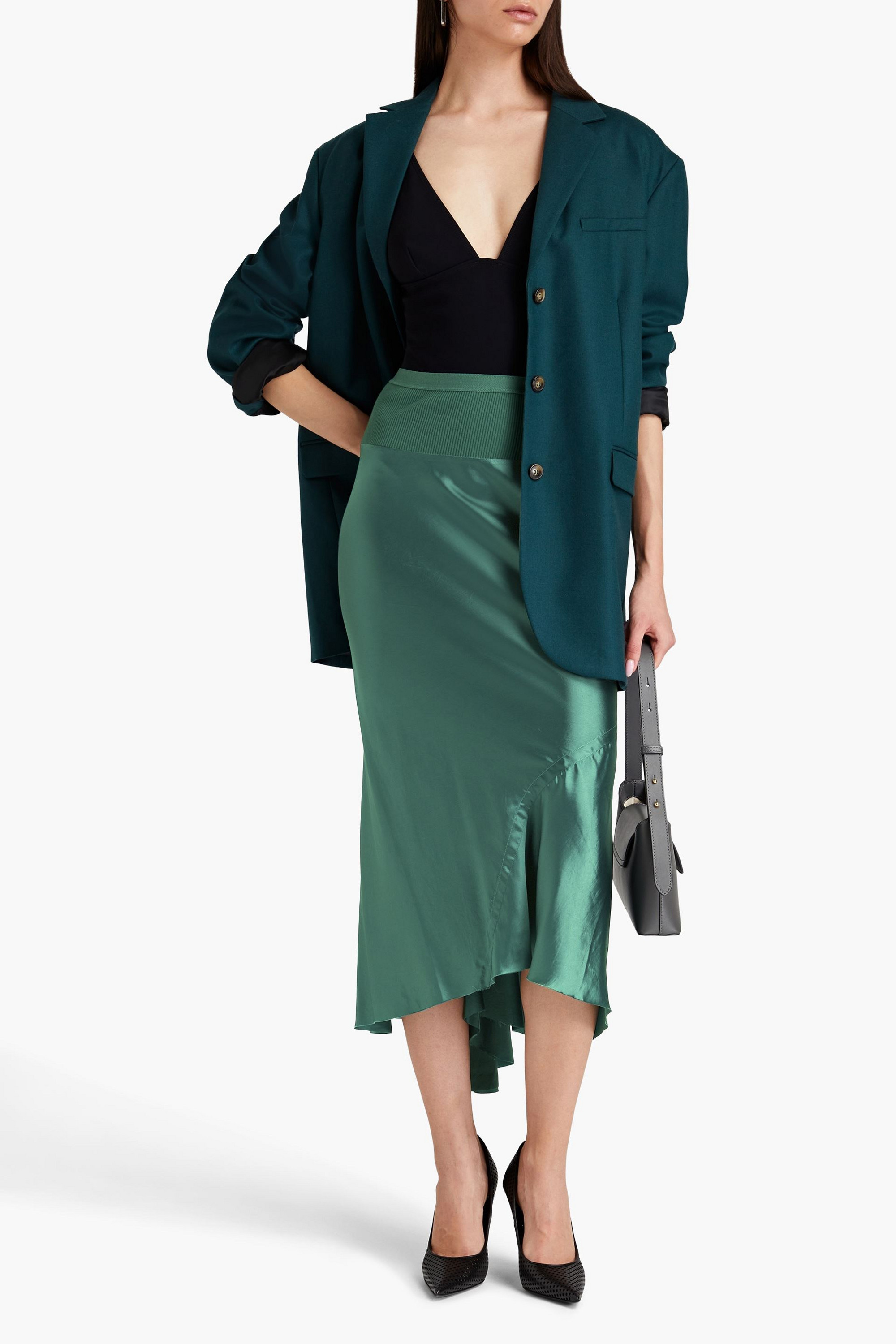 Rick Owens Sateen maxi skirt