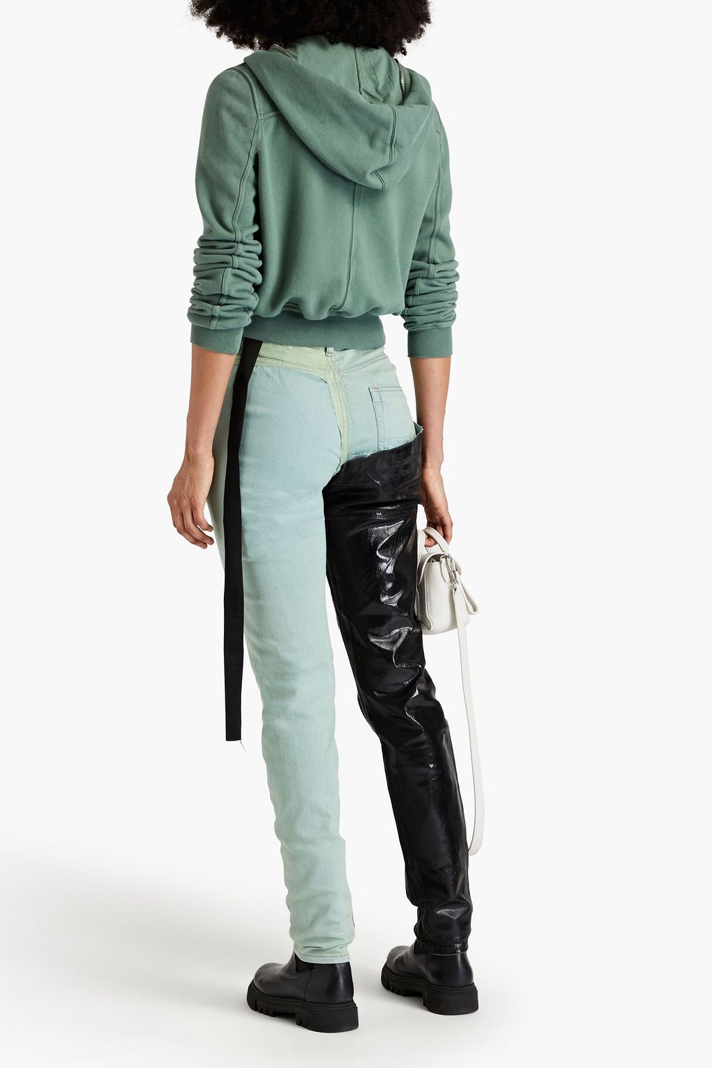 DRKSHDW BY RICK OWENS جينز مطلي بأرجل ضيقة وخصر متوسط الارتفاع