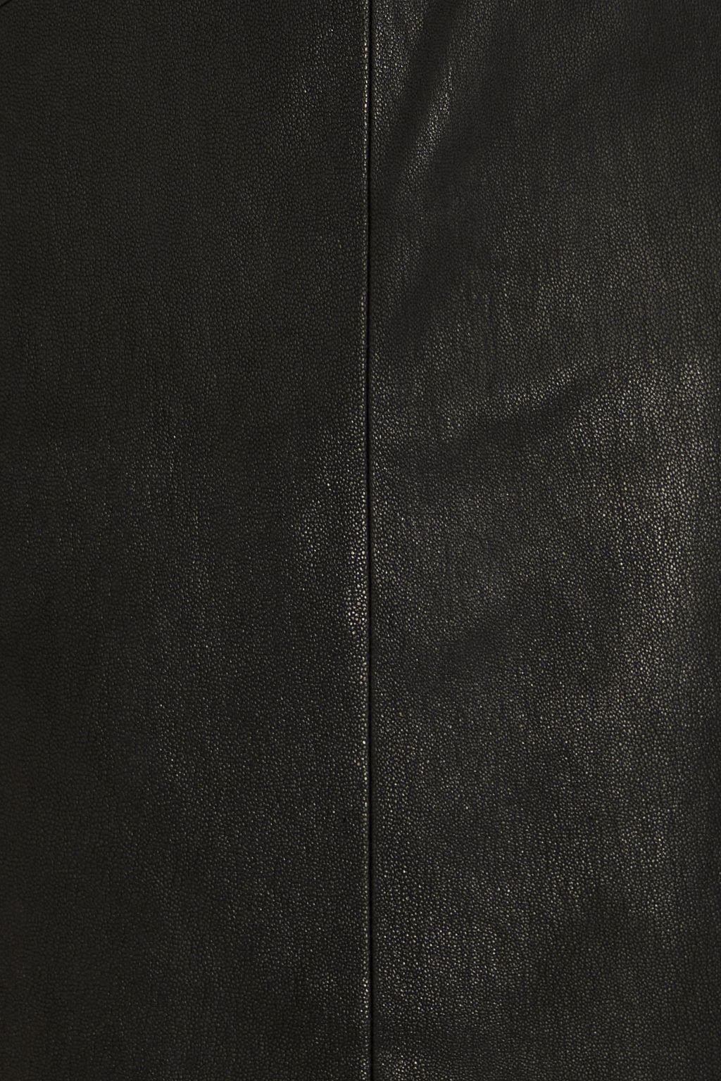 RICK OWENS 루쉬 장식 원 숄더 가죽 혼방 미니 드레스