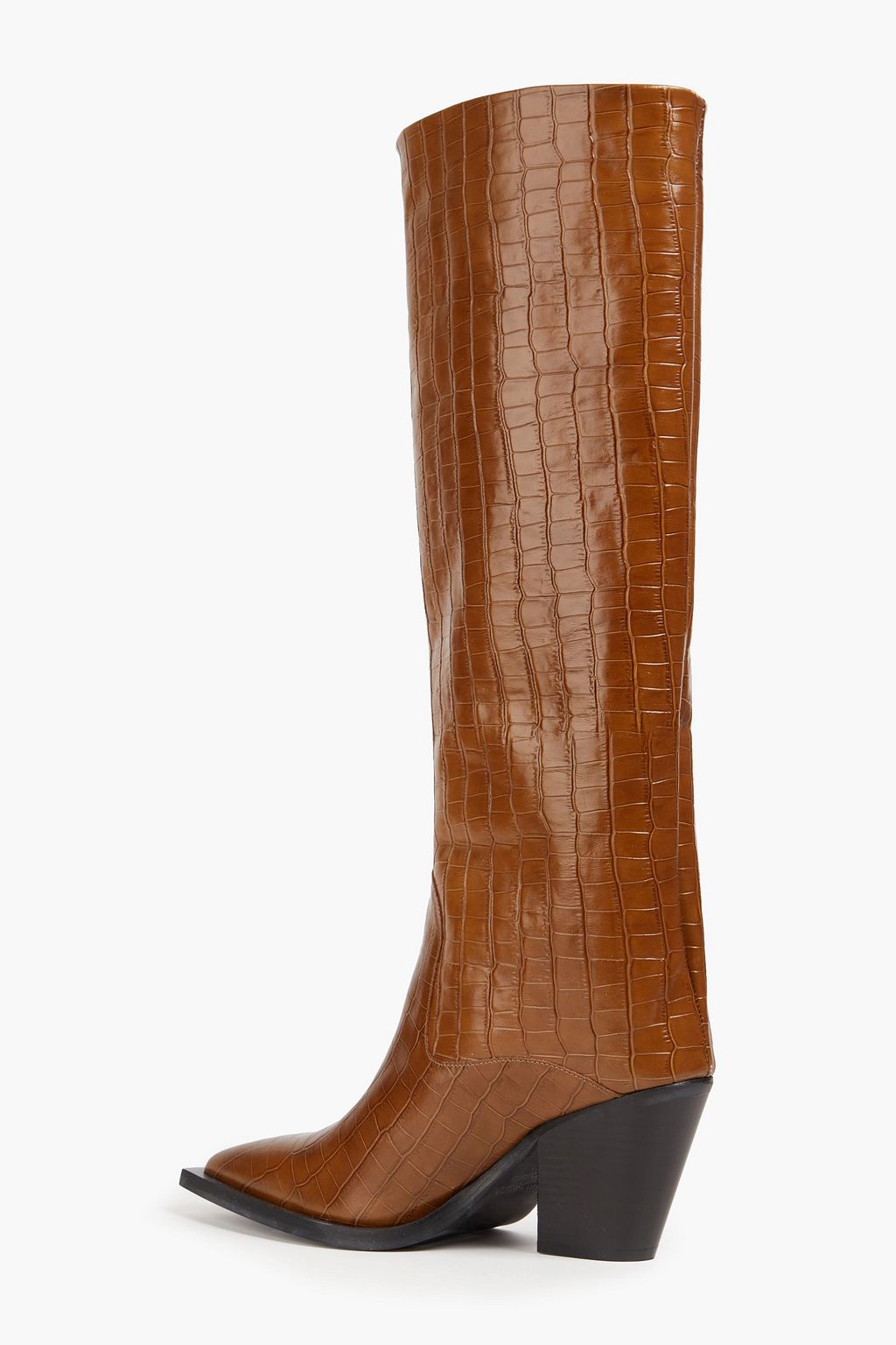 STAND STUDIO Leick croc-effect leather knee boots