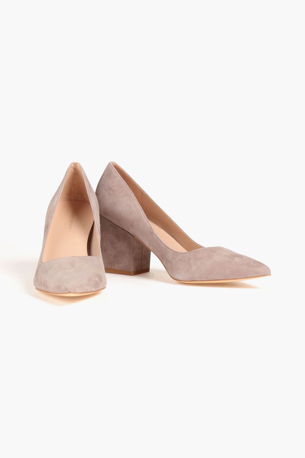 STUART WEITZMAN حذاء بامب 'آفي' من جلد السويد بكعب مقاس 75