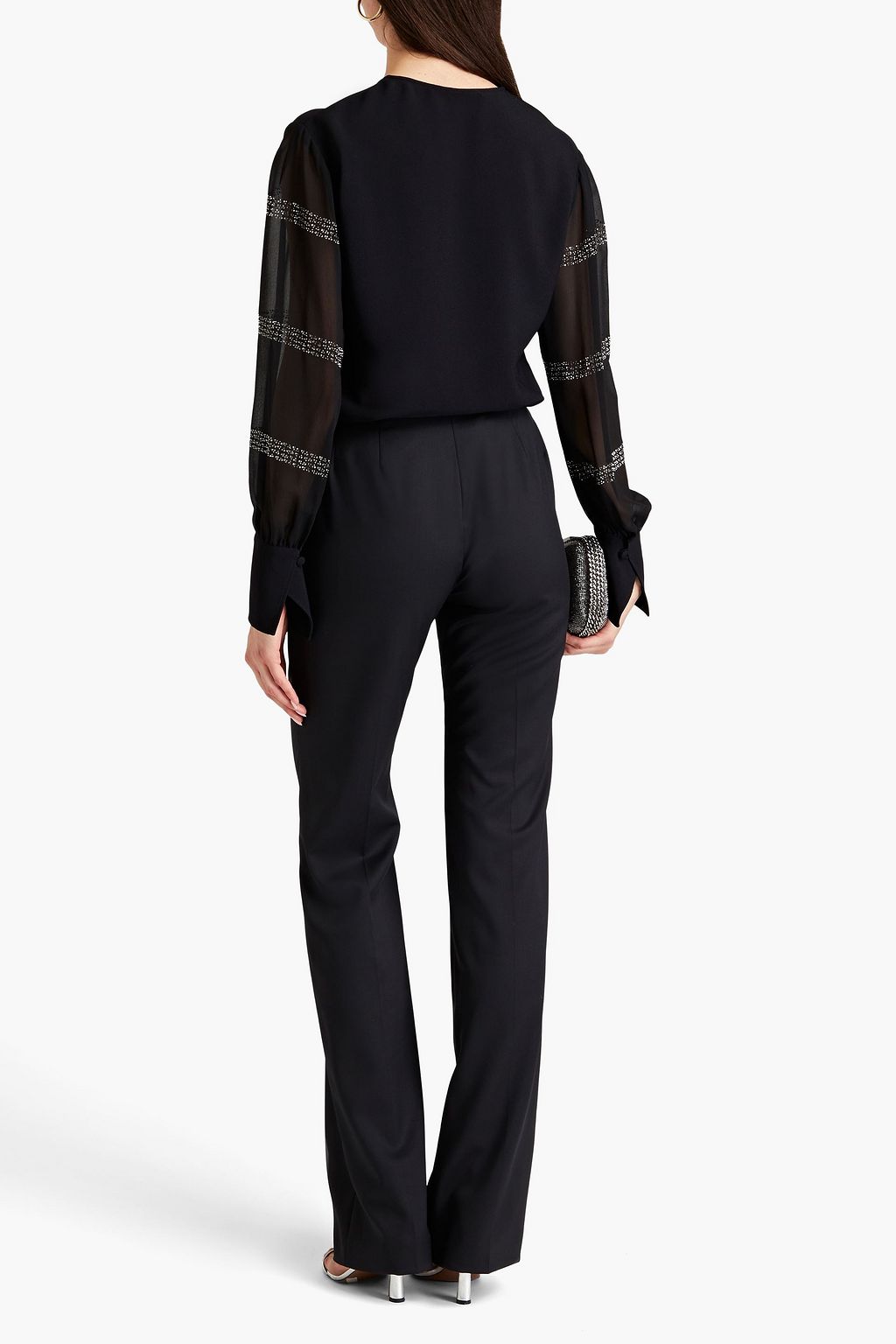 STELLA MCCARTNEY 크리스털 장식 크레이프 블라우스