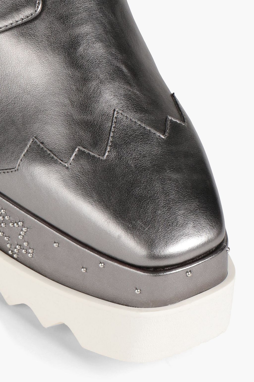 STELLA MCCARTNEY Elyse studded metallic platform brogues