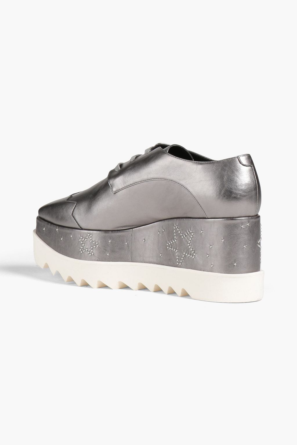 STELLA MCCARTNEY Elyse studded metallic platform brogues
