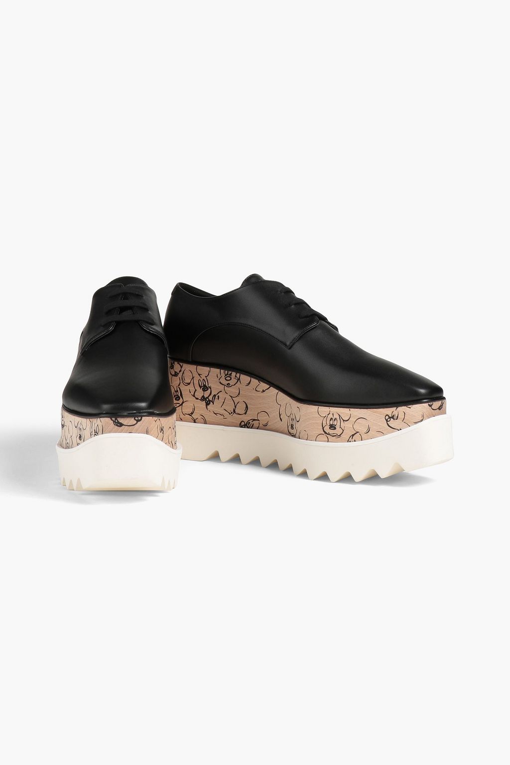 STELLA MCCARTNEY Printed faux leather platform brogues