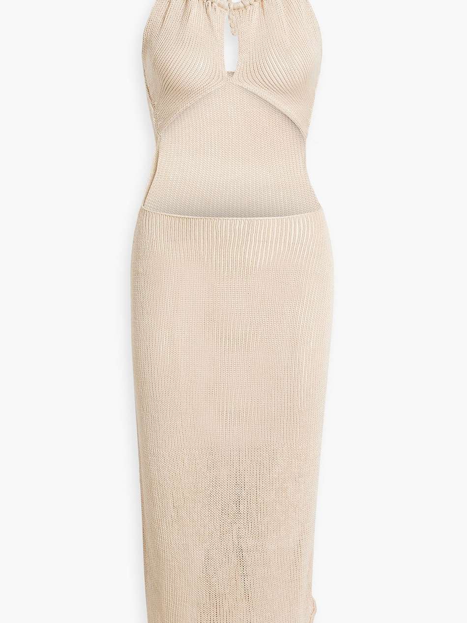 juno cutout pima cotton halterneck maxi dress