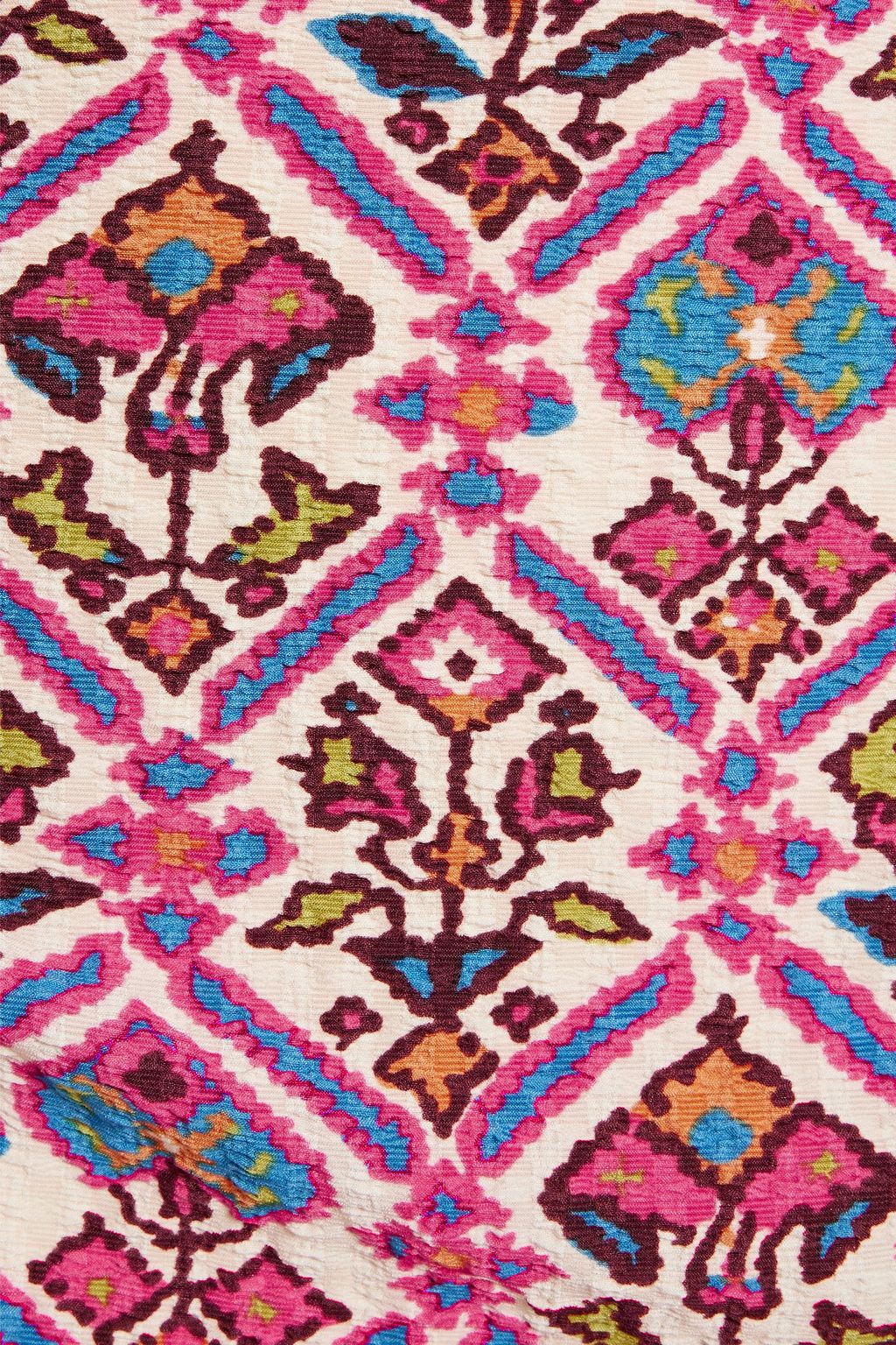 BA&SH Valo wrap-effect printed seersucker mini skirt