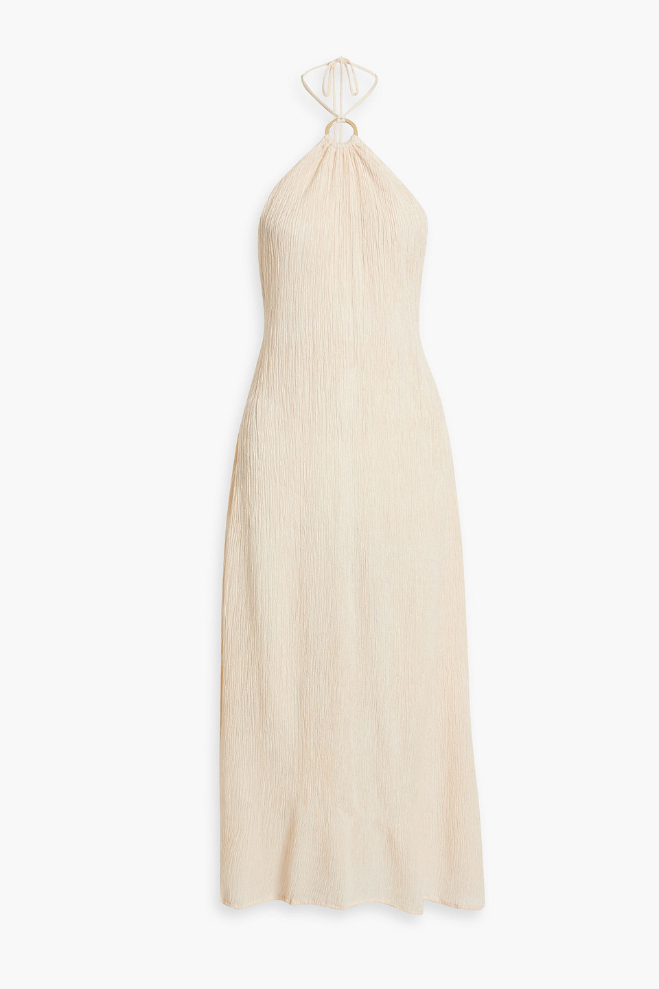 Lana plissé bamboo and silk-blend midi dress