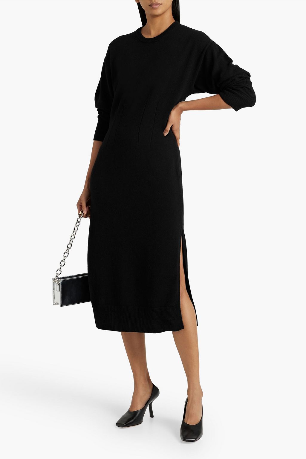 ANOTHER TOMORROW Cashmere and wool-blend midi dress