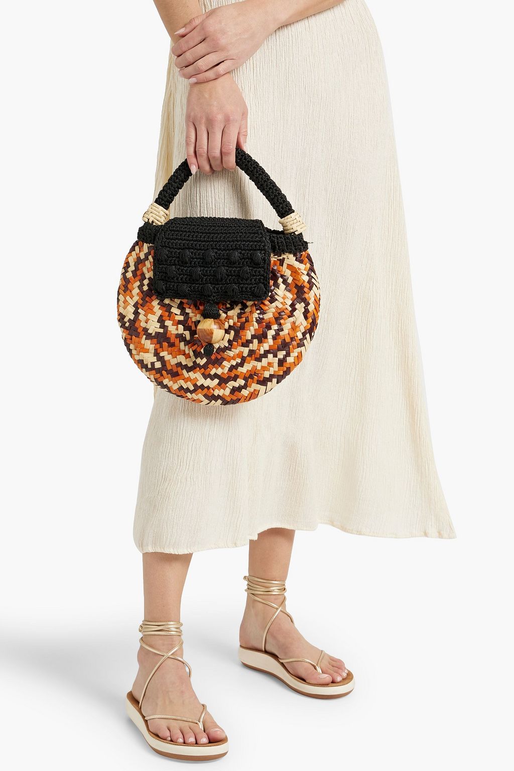 CATARINA MINA Carnaúba crochet and faux raffia tote | THE OUTNET