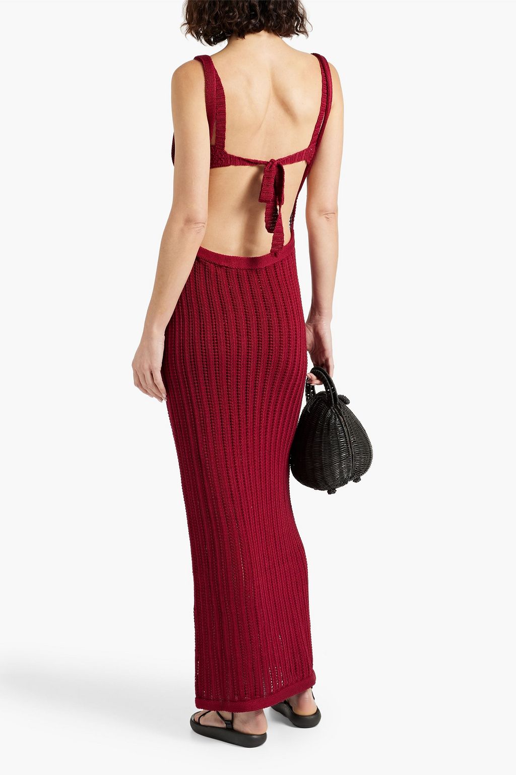 SAVANNAH MORROW North open-knit Pima cotton maxi dress