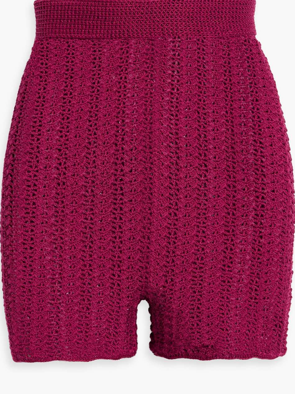lizzy crochet-knit pima cotton shorts
