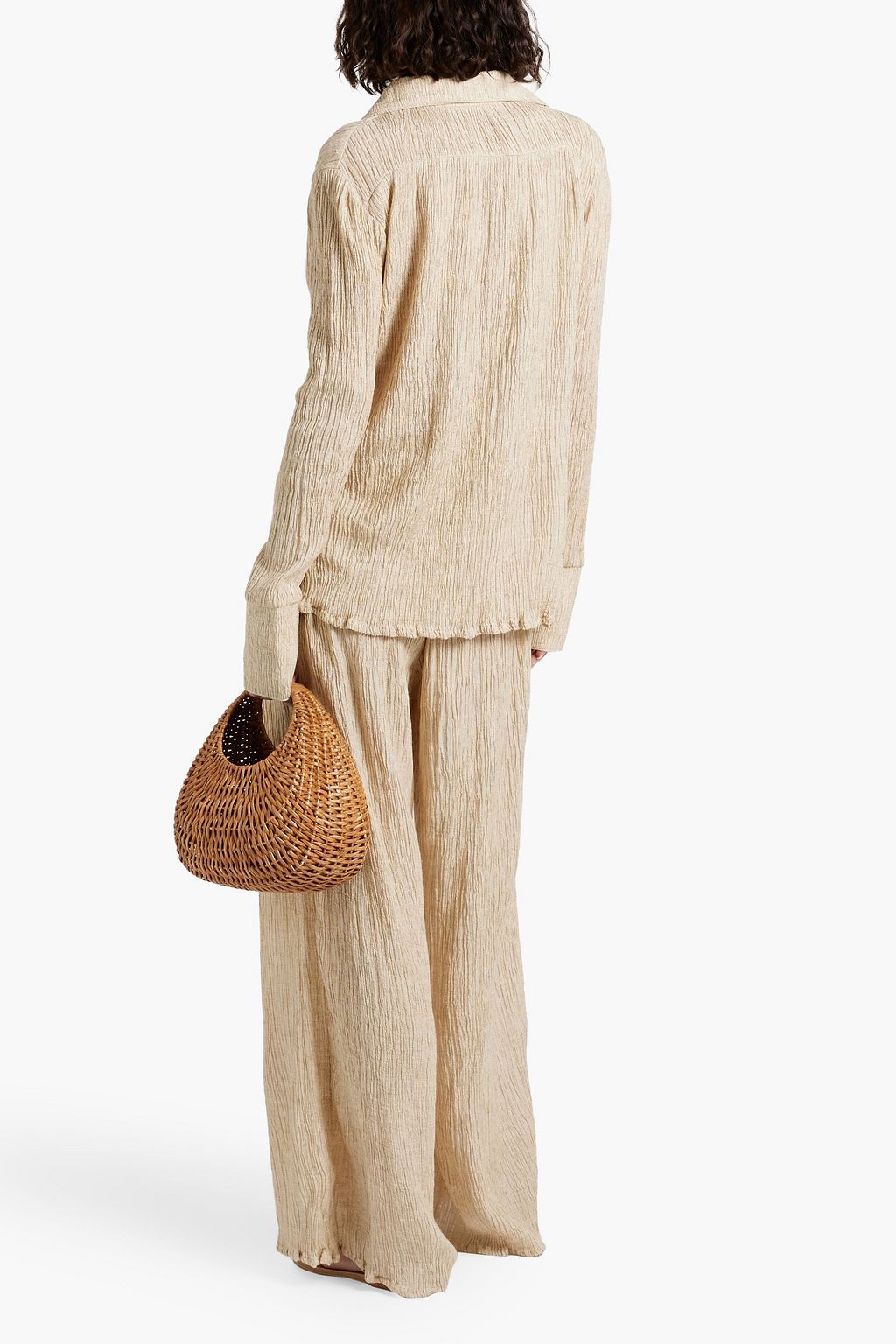 SAVANNAH MORROW Elle plissé silk-blend shirt