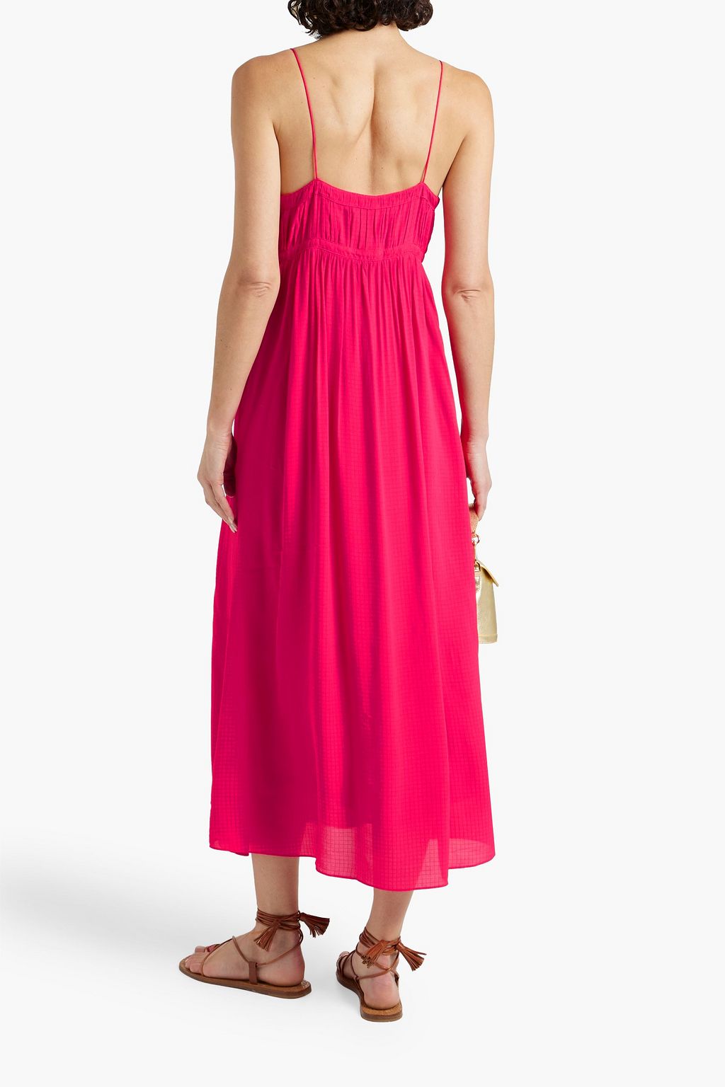 BA&SH Velma gathered ripstop midi dress