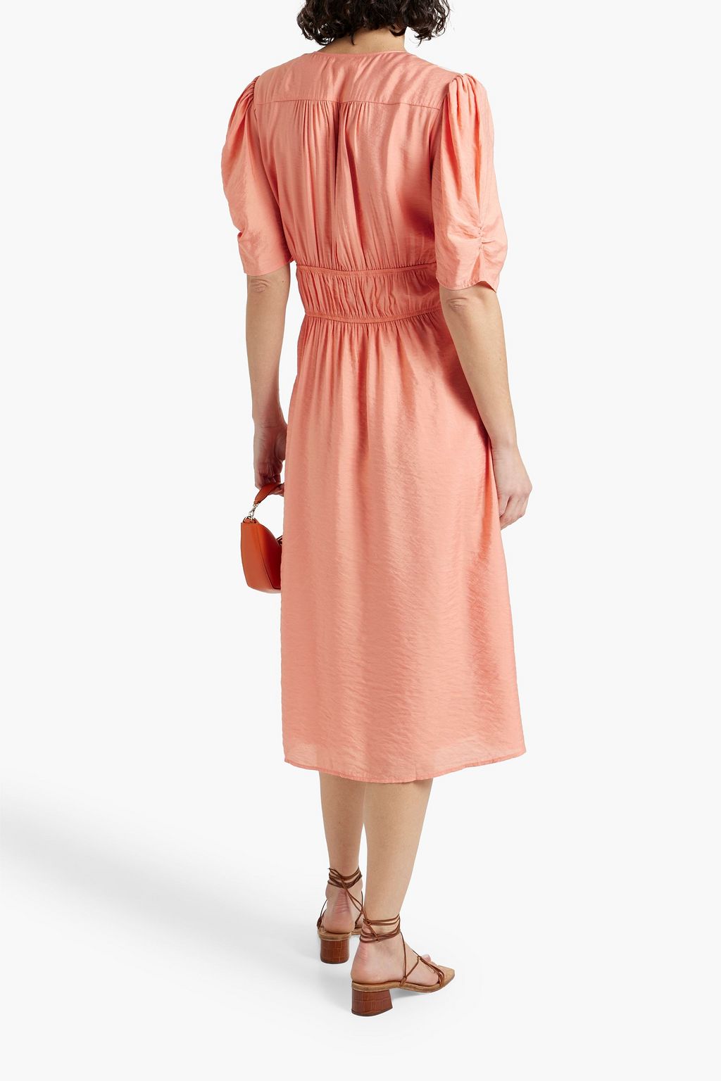 BA&SH Gathered voile midi dress