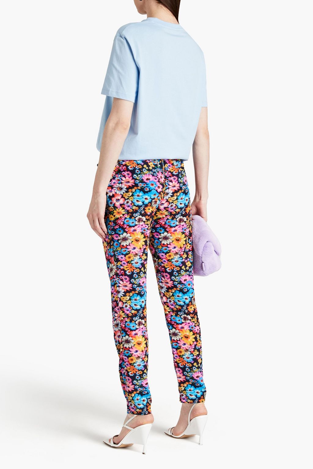 STELLA MCCARTNEY Christine floral-print silk crepe de chine tapered pants