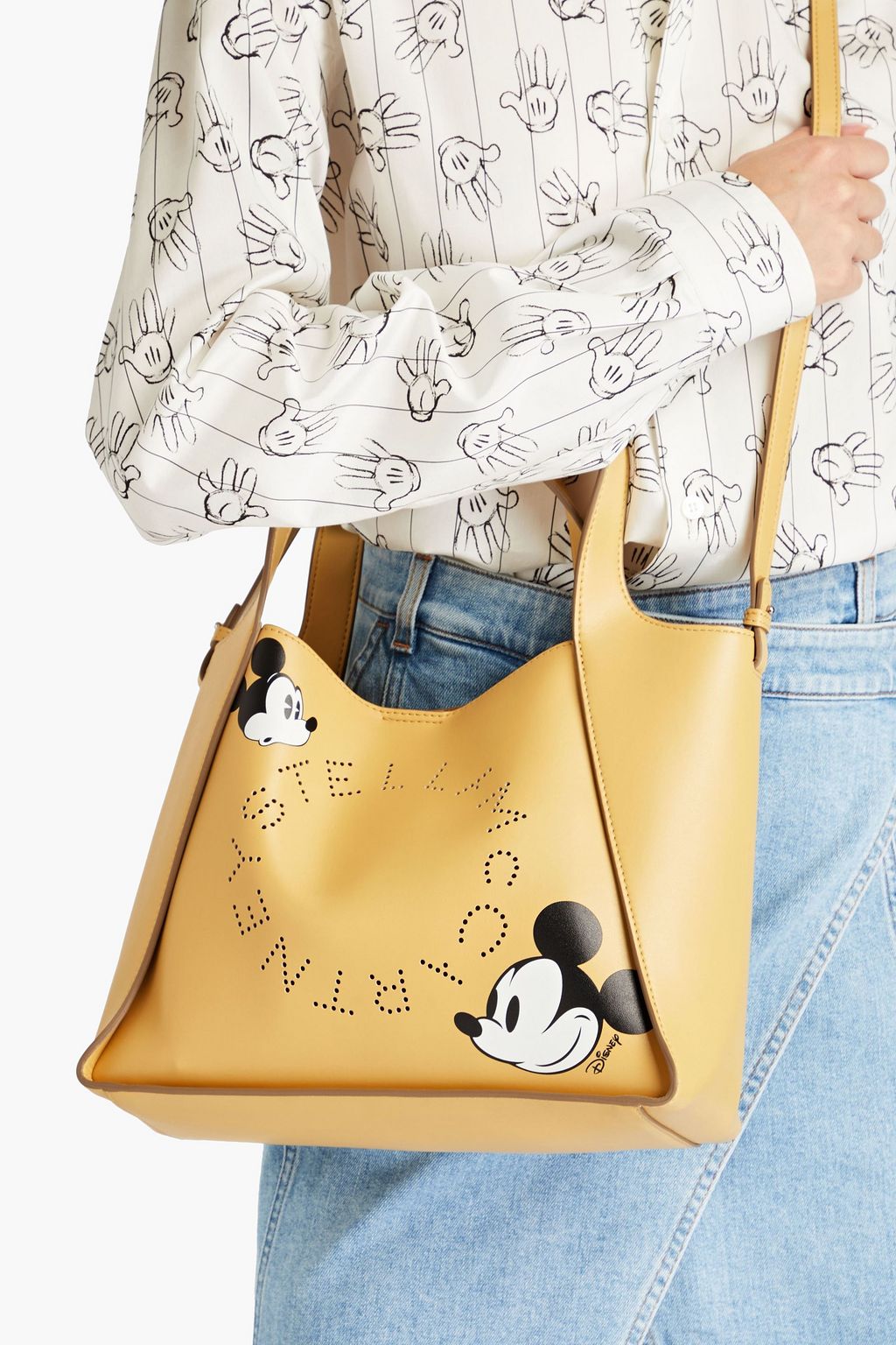 STELLA MCCARTNEY Perforated printed faux leather tote