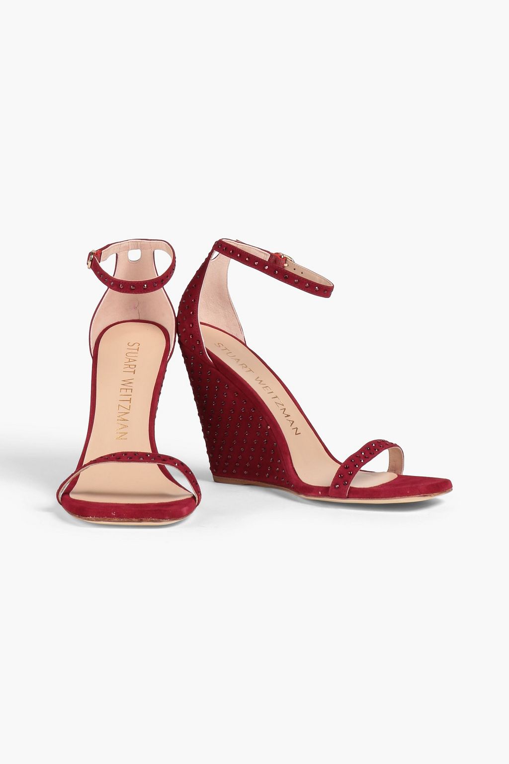 STUART WEITZMAN Sandalen aus Veloursleder mit Verzierung