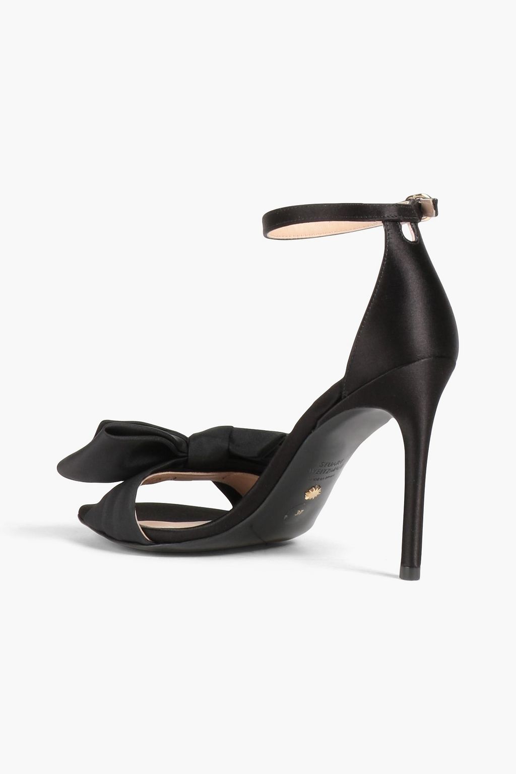STUART WEITZMAN Bow-embellished satin sandals