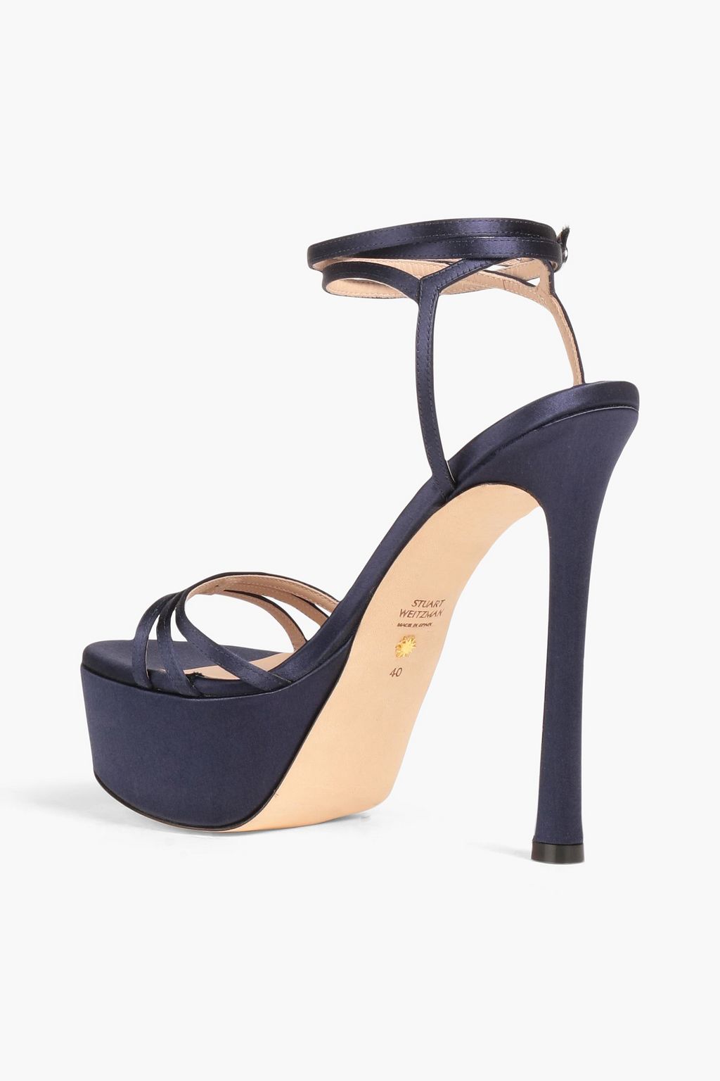 STUART WEITZMAN Soiree 145 satin platform sandals