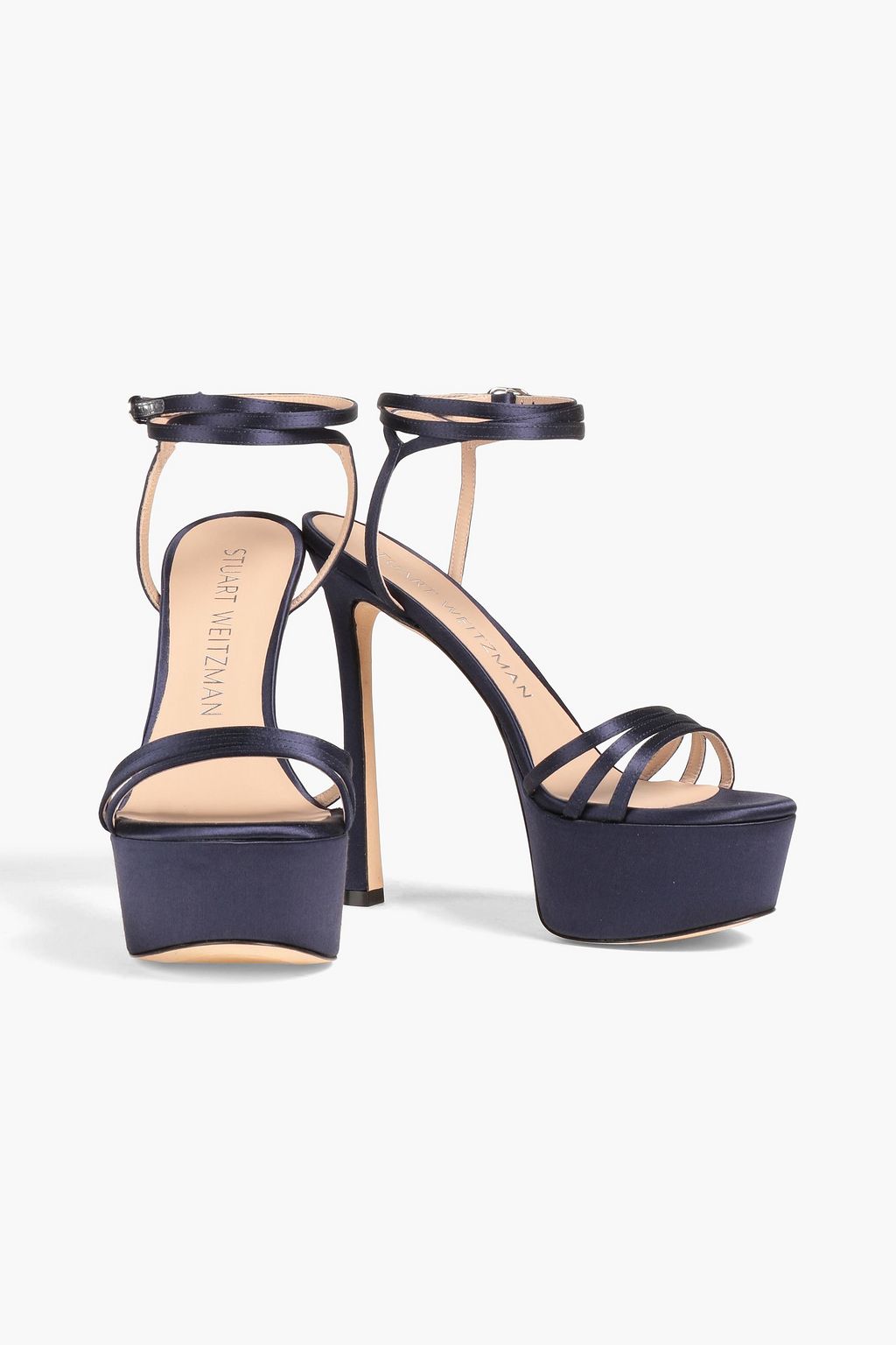 STUART WEITZMAN Soiree 145 satin platform sandals