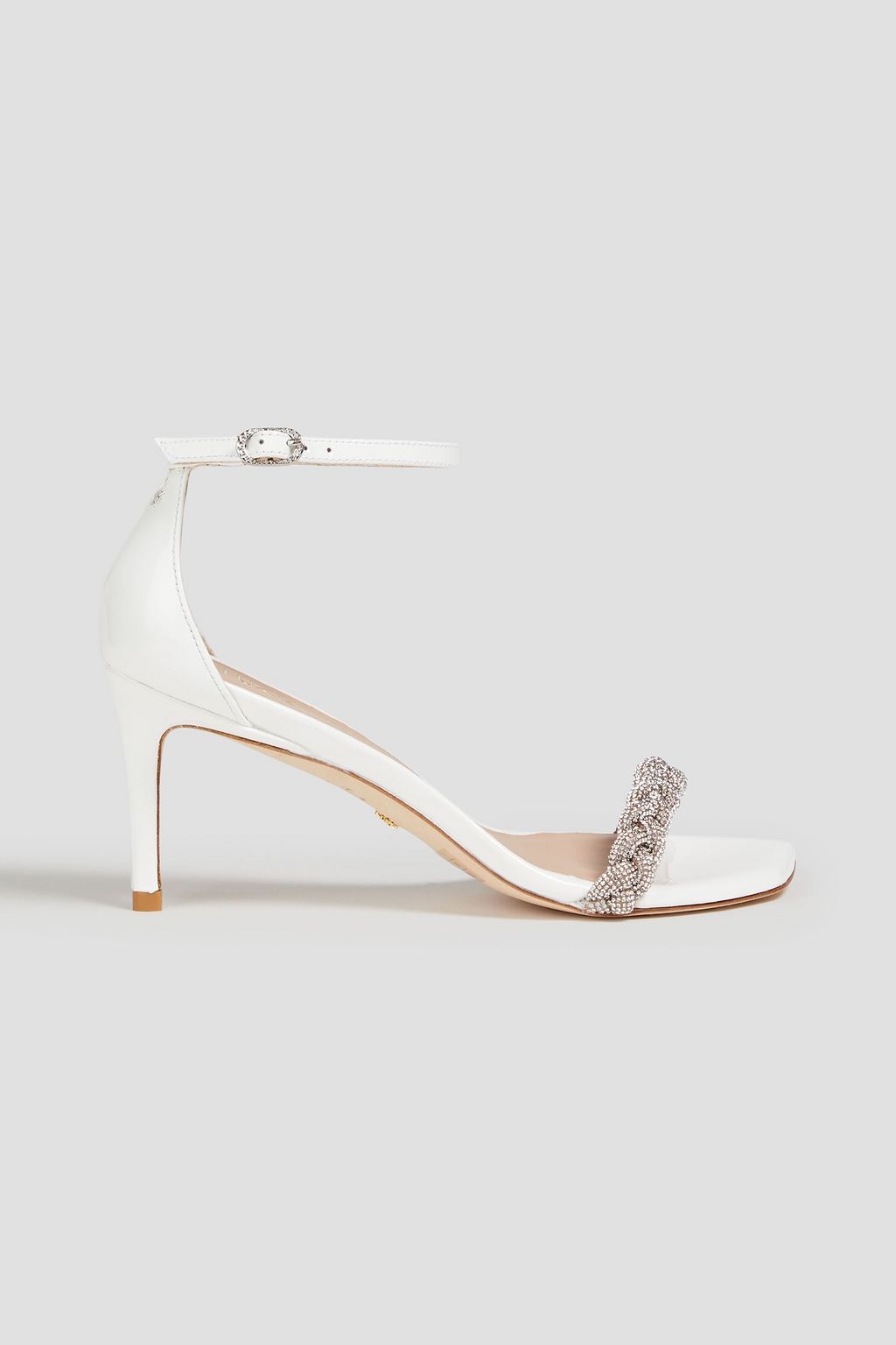 STUART WEITZMAN Crystal embellished patent leather sandals THE