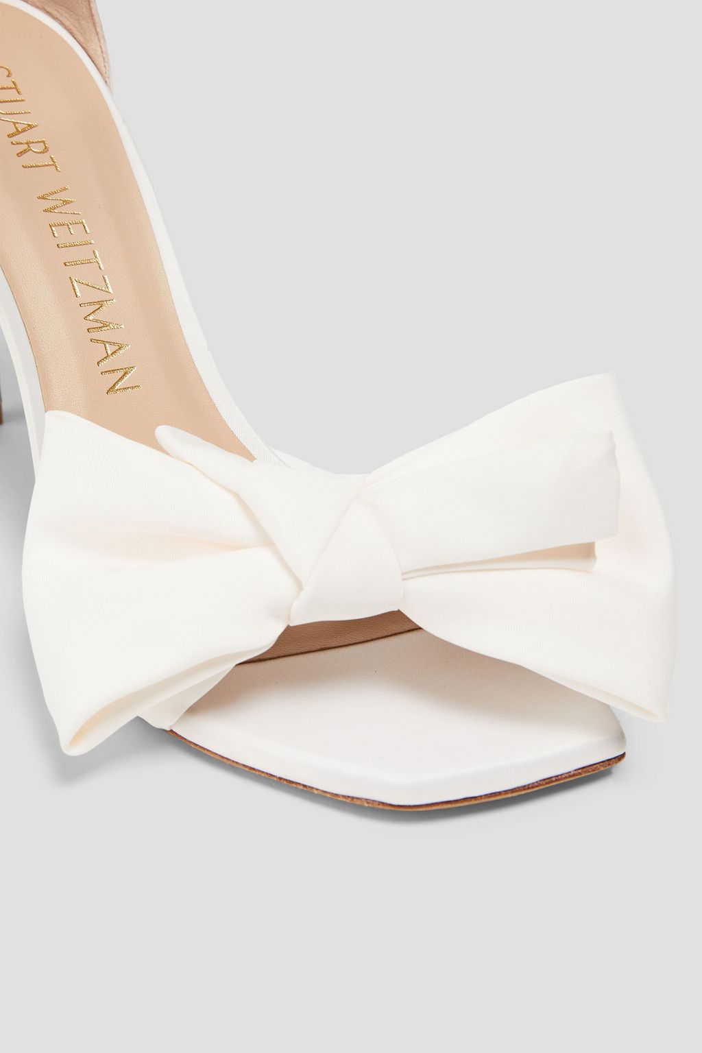 STUART WEITZMAN Loveknot 100 bow-embellished satin sandals