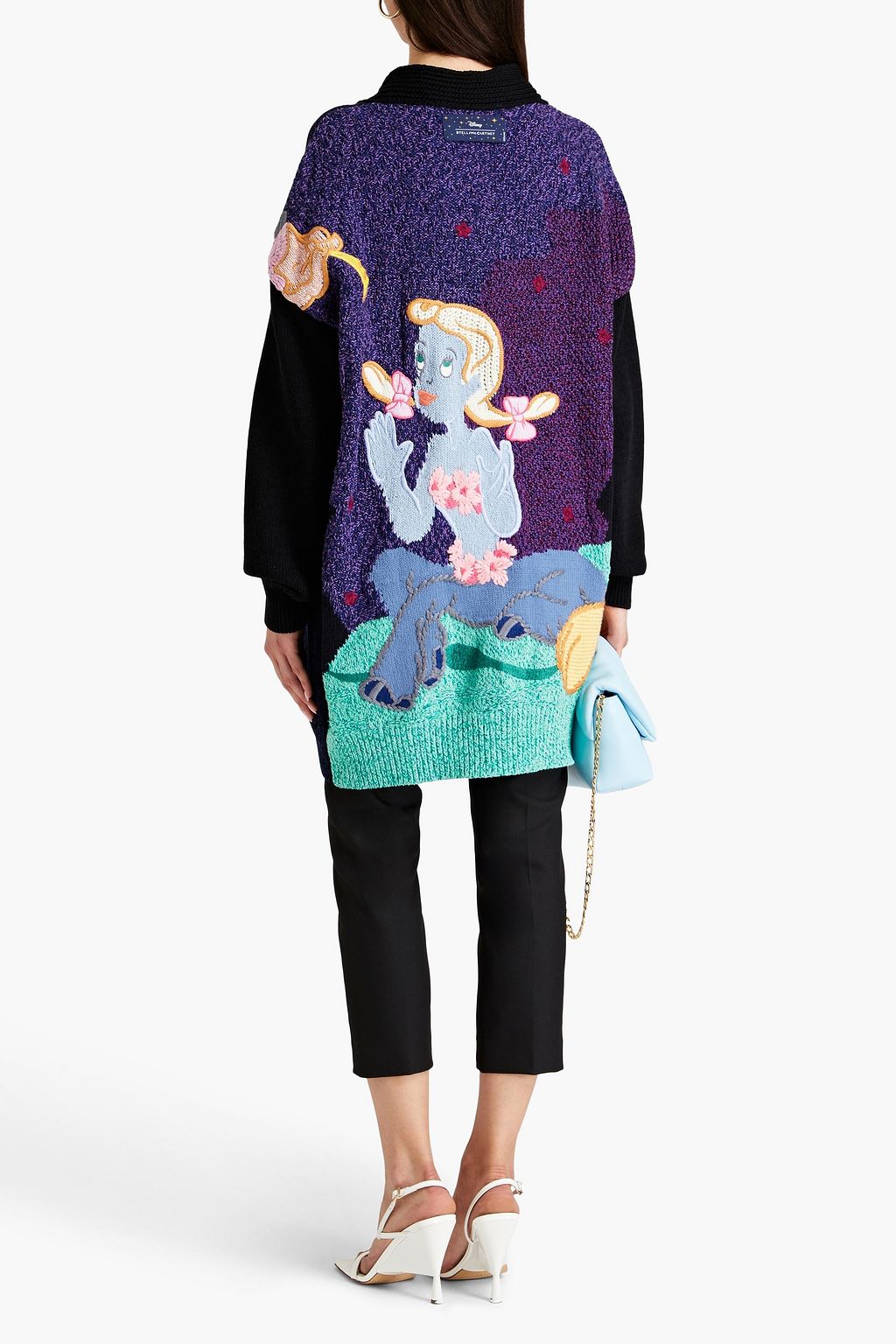 STELLA MCCARTNEY Oversized marled embroidered cotton cardigan