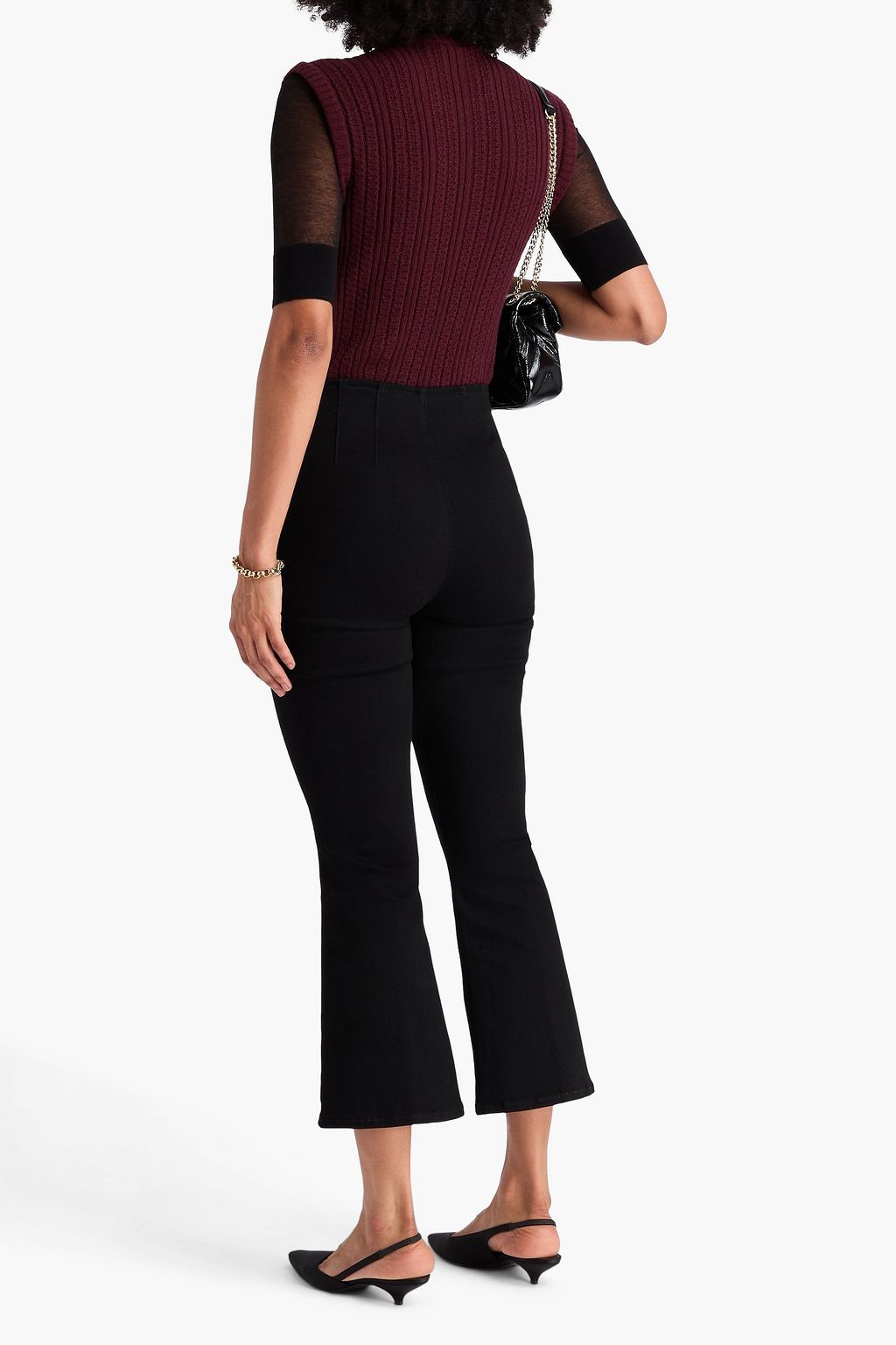 VERONICA BEARD Carson cropped high-rise kick-flare jeans
