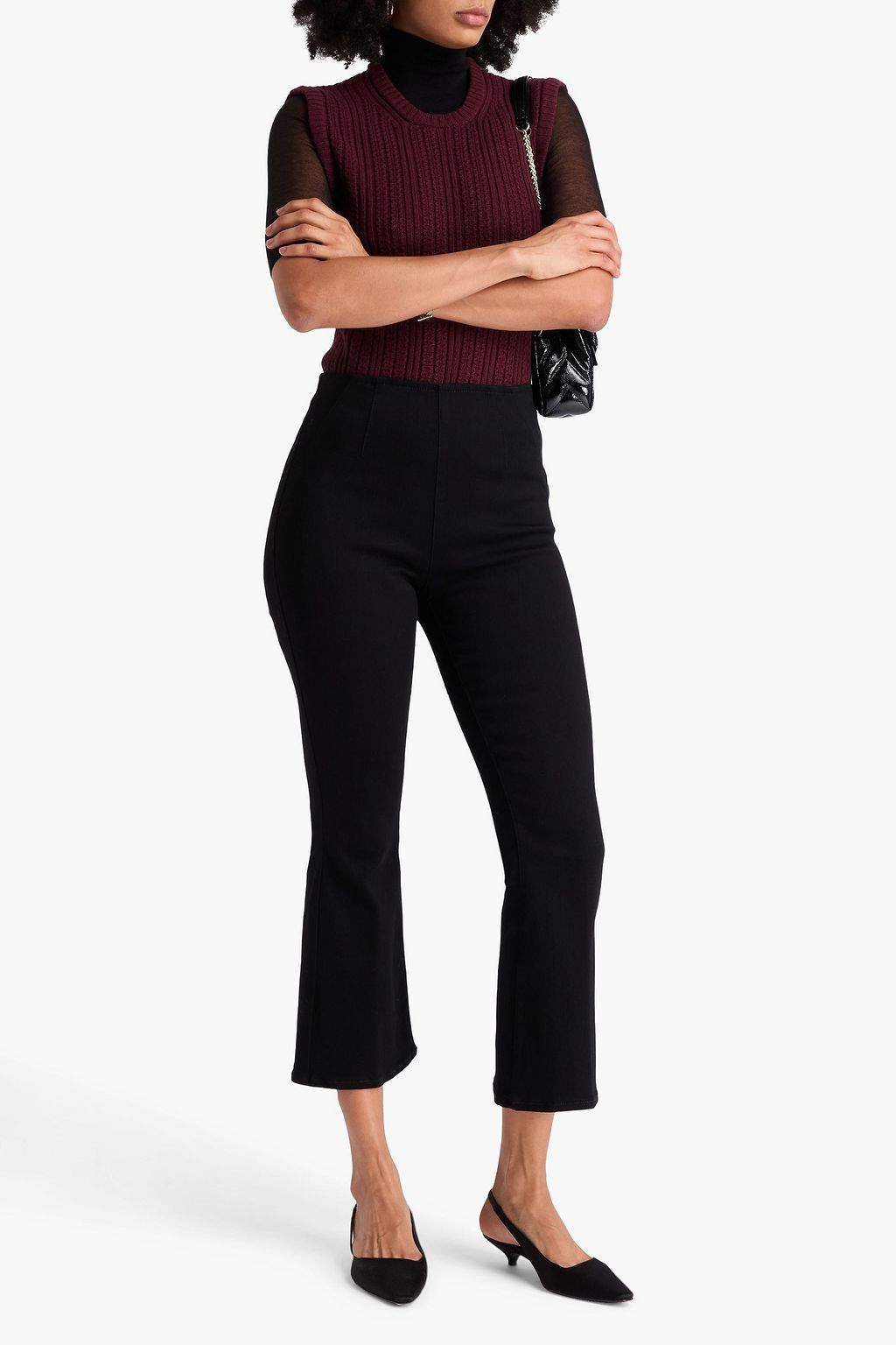 VERONICA BEARD Carson cropped high-rise kick-flare jeans