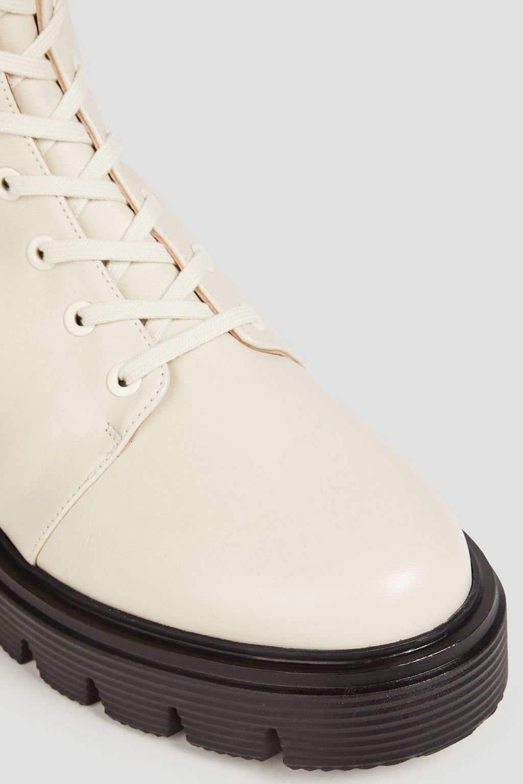 STUART WEITZMAN 소호 가죽 레이스업 니하이 부츠
