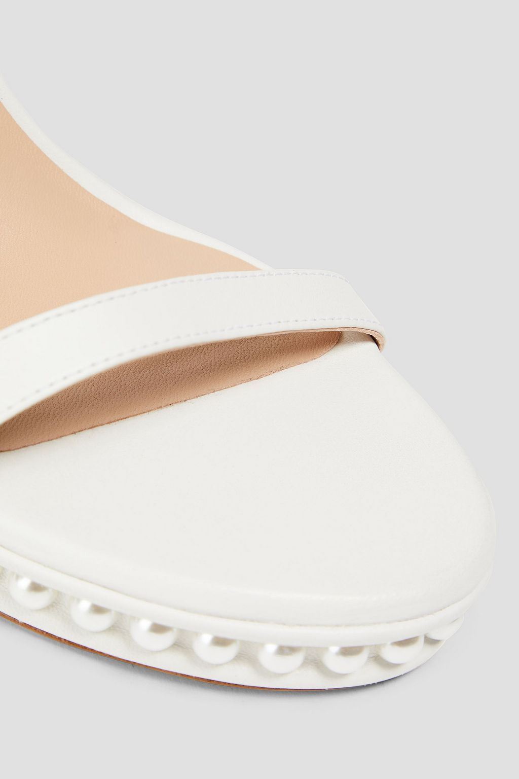 STUART WEITZMAN Bead-embellished leather sandals