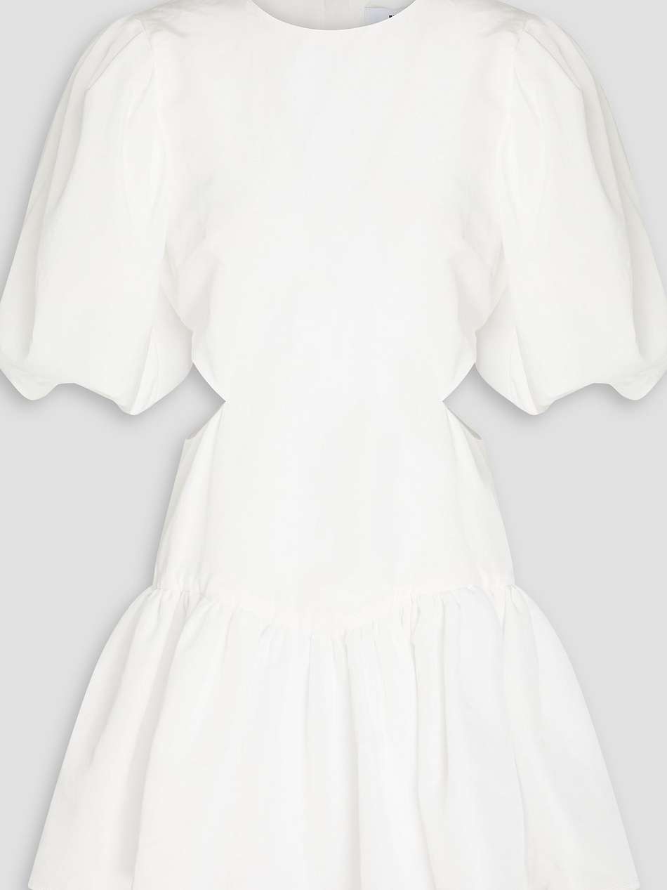 cutout gathered shantung mini dress