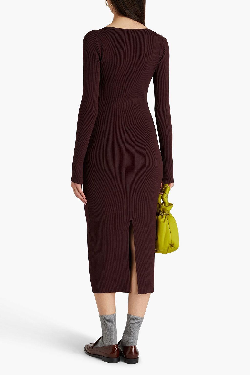 GANNI Ribbedknit midi dress THE