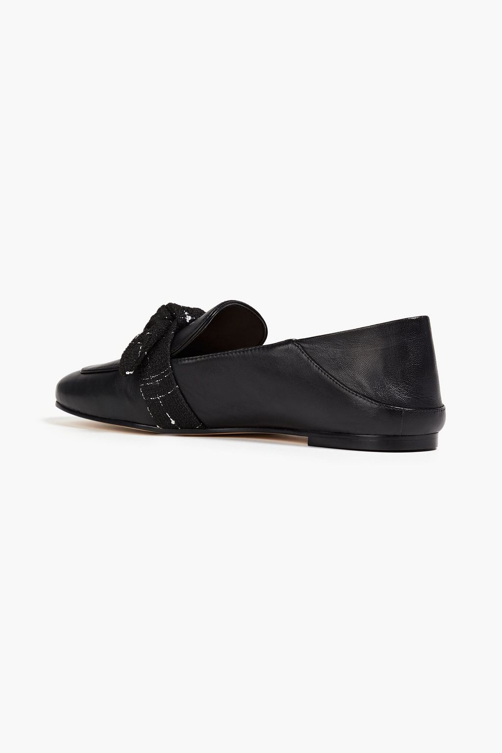 STUART WEITZMAN Bandeau bow-embellished leather loafers | THE OUTNET