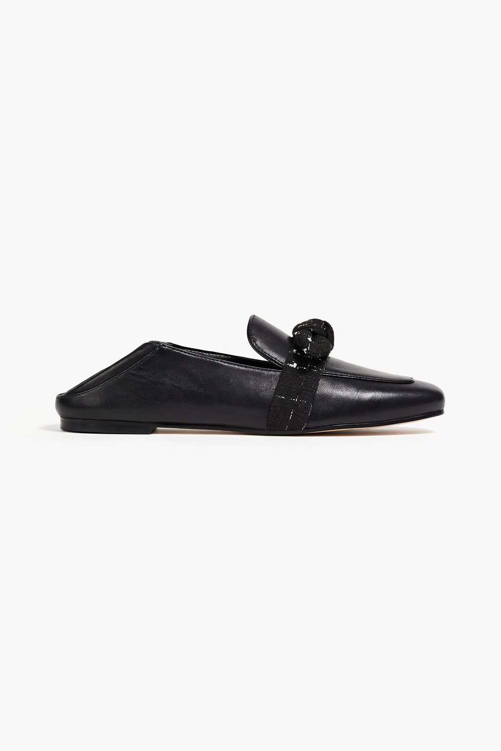 STUART WEITZMAN Bandeau bow-embellished leather loafers