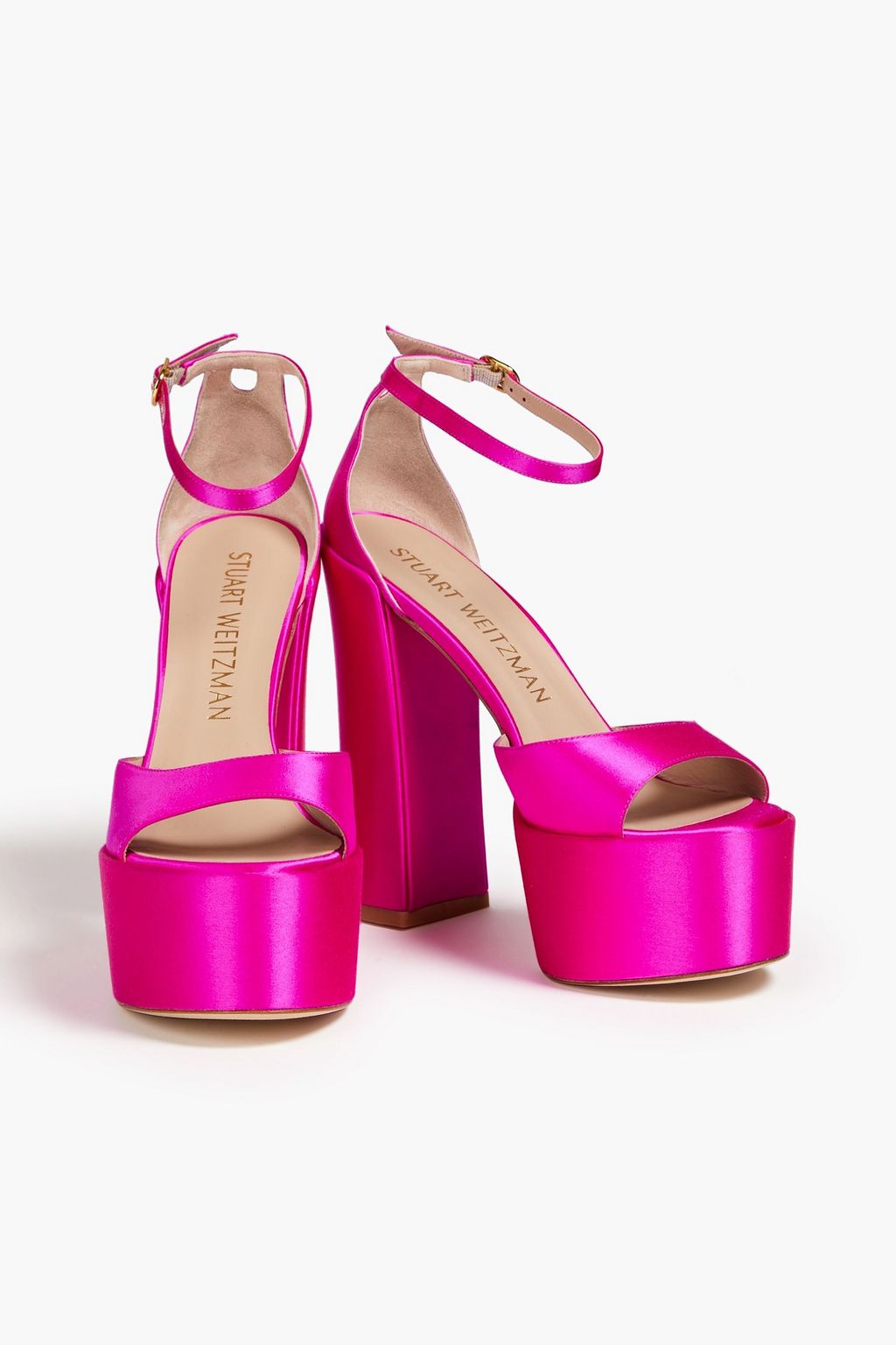 STUART WEITZMAN صندل بنعل سميك من الساتان
