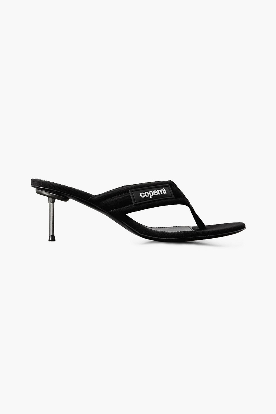 Coperni 70mm Branded Canvas Thong Sandals In Black