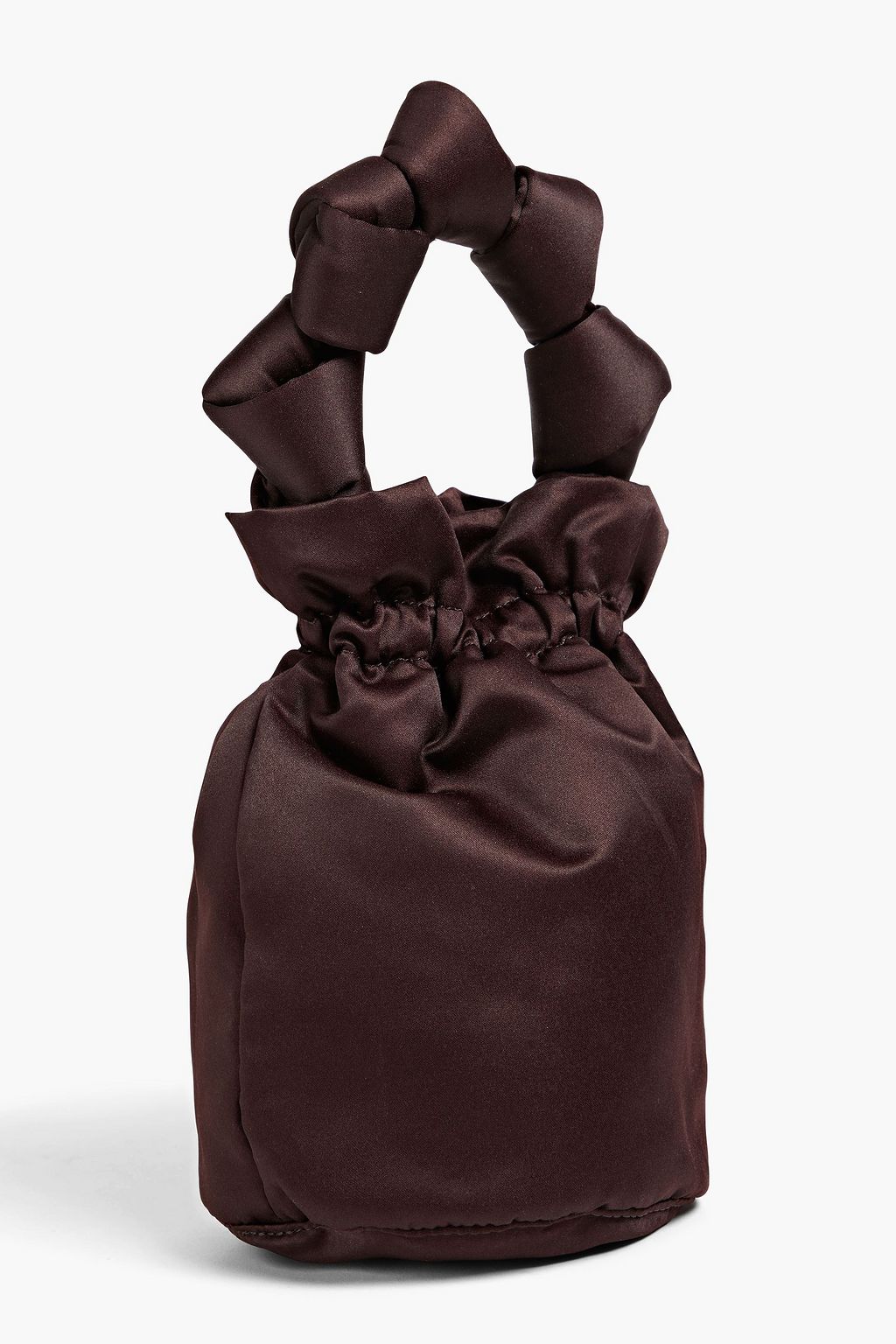 GANNI Knotted satin bucket bag THE