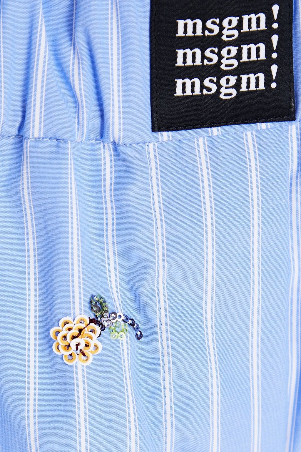 MSGM شورت من مزيج من القطن بتصميم مخطط مزركش