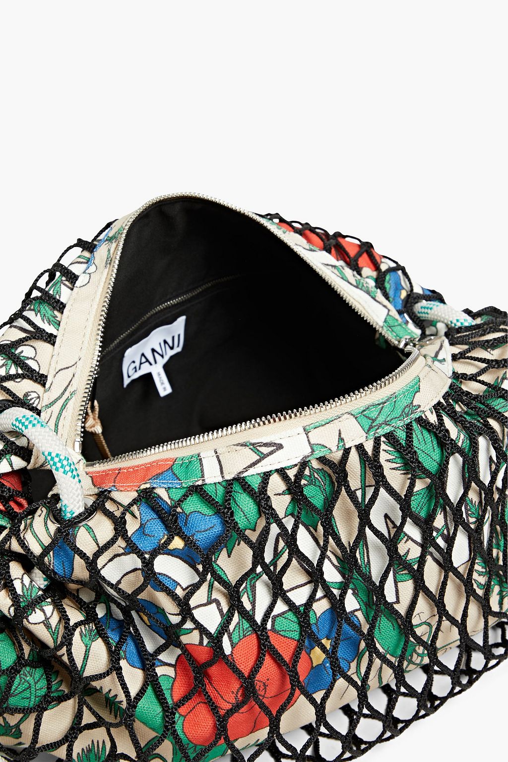 GANNI Printed canvas shoulder bag