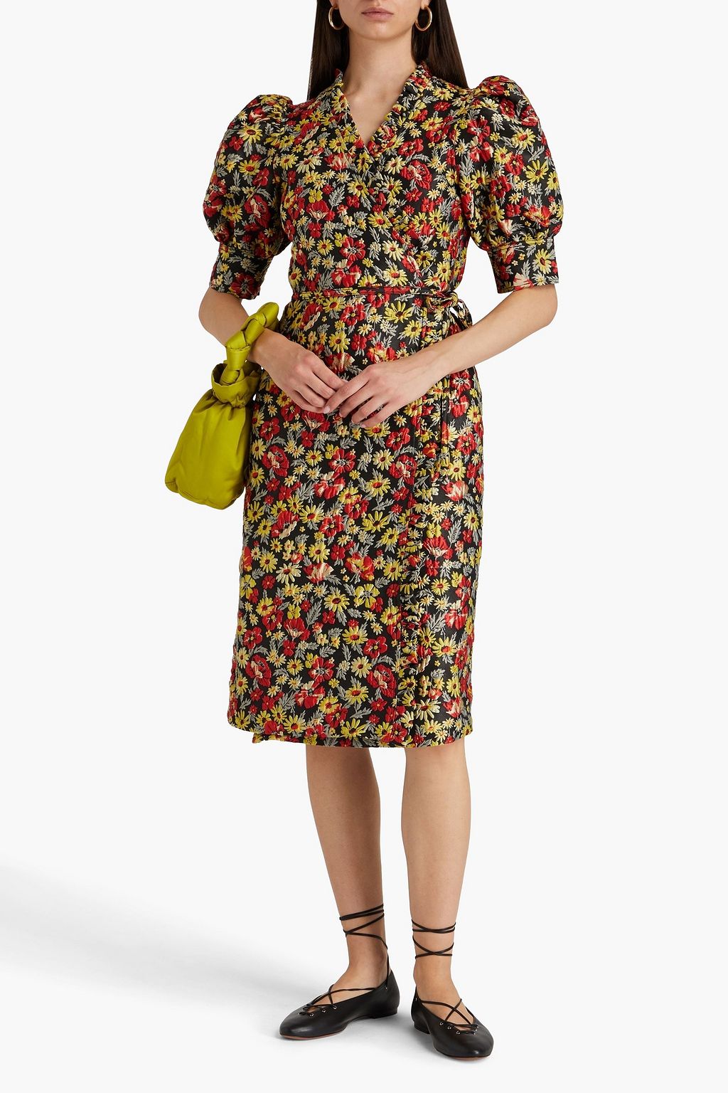 GANNI Wickelkleid aus Brokat